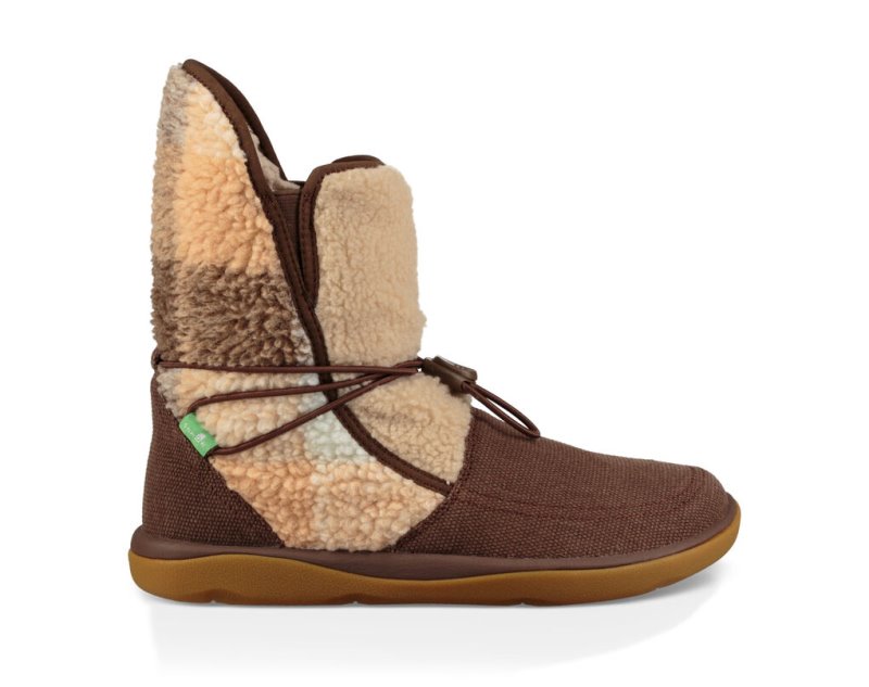 Sanuk Womens Tripper Flurry Brown Boots | FIQSMJ276